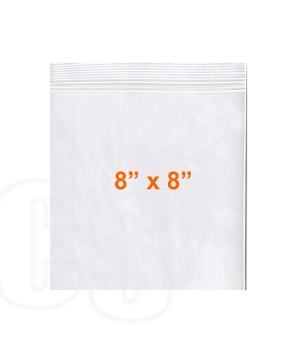 RECLOSABLE POLY BAGS 8' x 8'