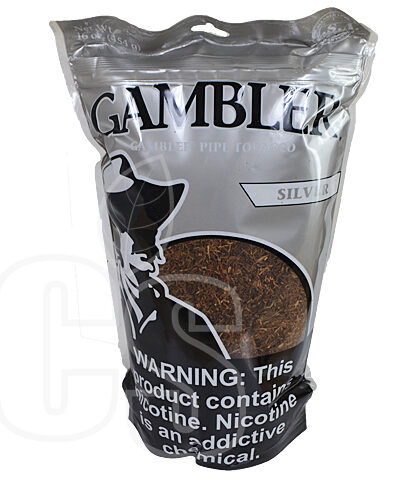 GAMBLER SILVER 16 OZ PIPE TOBACCO BAG