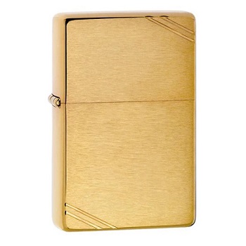 ZIPPO VINTAGE BRASS BR FIN LIGHTER