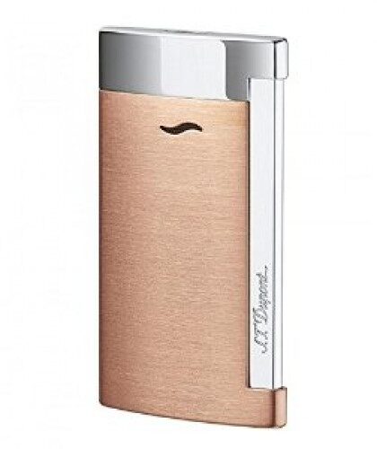 S.T. DUPONT SLIM 7 BRUSHED PINK COPPER & CHROME LIGHTER
