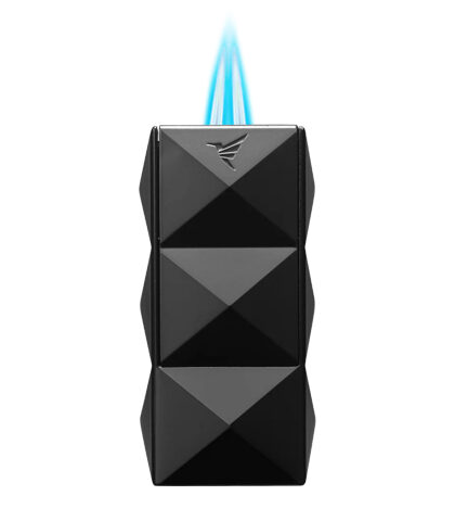COLIBRI QUASAR II DOUBLE FLAME LIGHTER + PUNCH - BLACK