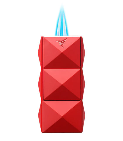 COLIBRI QUASAR II DOUBLE FLAME LIGHTER + PUNCH - RED
