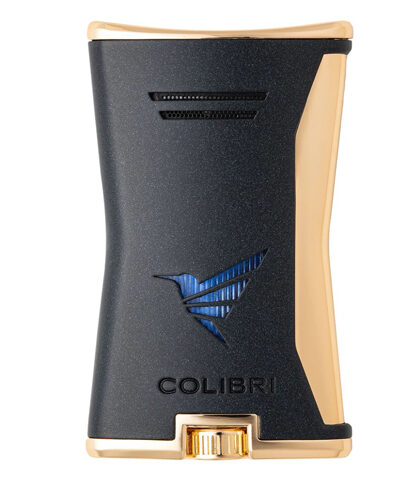 COLIBRI SLIM LIGHTER, BLACK + GOLD LI225T3