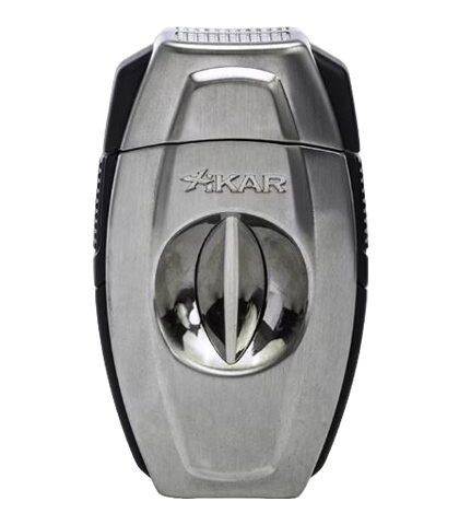 XIKAR FLIP COMBO V-CUT/ STRAIGHT CUTTER, BRUSHED CHROME