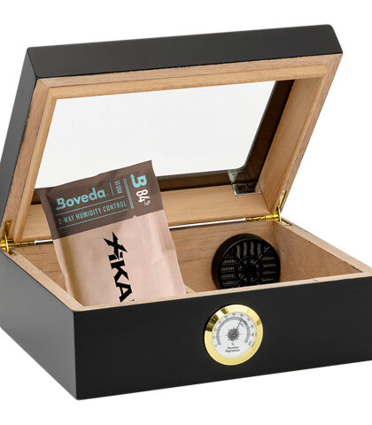 HUMIDOR SUPREME CAPRI GLASSTOP BLACK