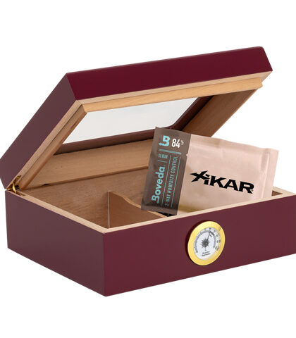 HUMIDOR SUPREME CAPRI GLASSTOP RED - 25CT