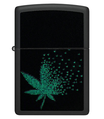 ZIPPO PIXEL CANNABIS DESIGN