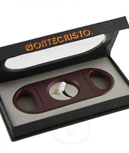 MONTECRISTO DOUBLE EDGE GUILLOTINE CUTTER - WITH CASE - BURGUNDY