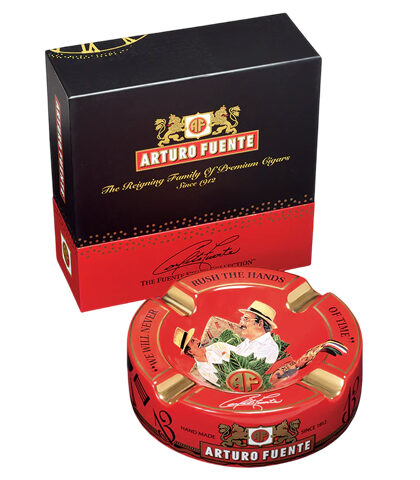 ARTURO FUENTE HANDS OF TIME RED ASHTRAY