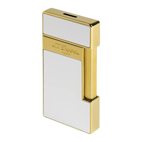 S.T. DUPONT SLIMMY WHITE LACQUER/GOLDEN