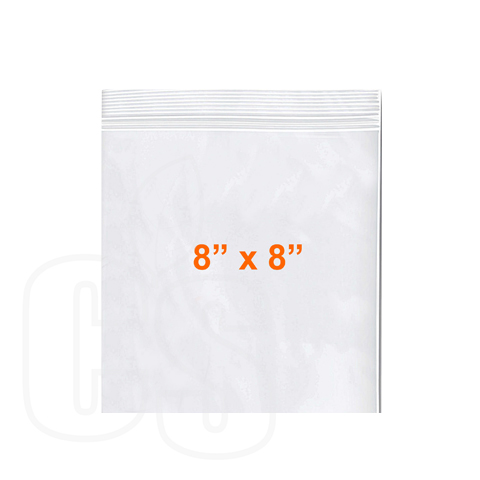 RECLOSABLE POLY BAGS 8' x 8'