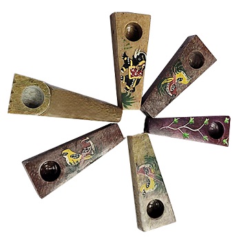 BLO GLASS HANDLE STONE PIPE