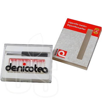 DENICOTEA BLACK & SILVER CIGARETTE HOLDER & FILTER