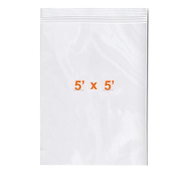 RECLOSABLE POLY BAGS 5' x 5'