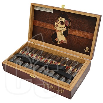 DEADWOOD LEATHER ROSE TORPEDO CIGAR BOX