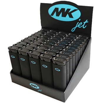 MK JET BLACK RUBBER LIGHTERS