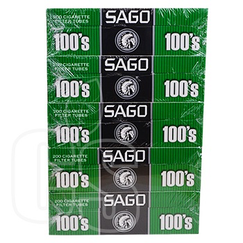 SAGO CIGARETTE FILTERED TUBES GREEN 100'S