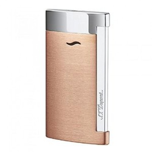 S.T. DUPONT SLIM 7 BRUSHED PINK COPPER & CHROME LIGHTER