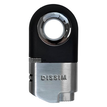 DISSIM SILVER INVERTED DUAL TORCH LIGHTER