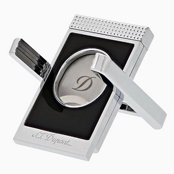 S.T. DUPONT CIGAR STAND & CUTTER BLACK/CHROME