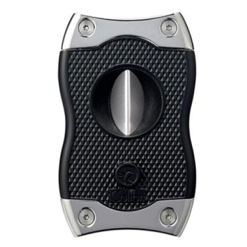 COLIBRI SV-CUT TWO-IN-ONE CIGAR CUTTER, BLACK + CHROME
