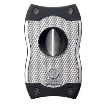 COLIBRI SV-CUT TWO-IN-ONE CIGAR CUTTER, CHROME + BLACK