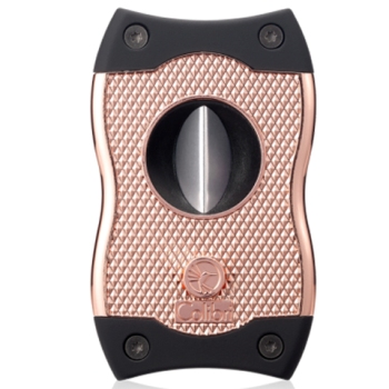 COLIBRI SV-CUT TWO-IN-ONE CIGAR CUTTER, BLACK + ROSE