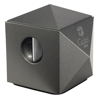 COLIBRI QUASAR TWO-IN-ONE TABLETOP CIGAR CUTTER, METALIC GUNMETAL