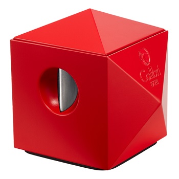 COLIBRI QUASAR TWO-IN-ONE TABLETOP CIGAR CUTTER, RED