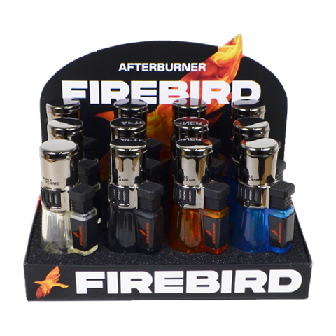 FIREBIRD AFTERBURNER TRIPLE-FLAME LIGHTERS + DISPLAY