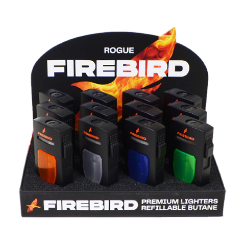 FIREBIRD ROGUE SINGLE-FLAME LIGHTERS + DISPLAY