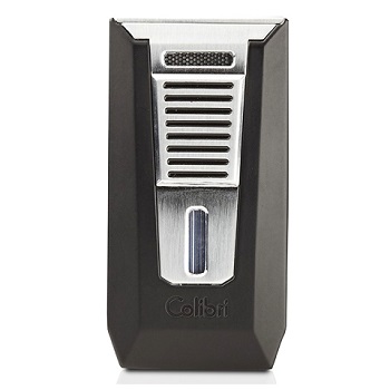 COLIBRI SLIDE DOUBLE JET LIGHTER MATT BLACK CHROME