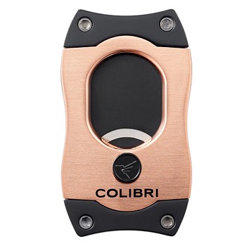 COLIBRI S-CUT CIGAR CUTTER, ROSE GOLD+ BLACK BLADES