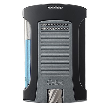 COLIBRI DAYTONA SINGLE JET LIGHTER, BLACK + METALIC CHARCOAL