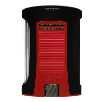 COLIBRI DAYTONA SINGLE JET LIGHTER, BLACK + RED