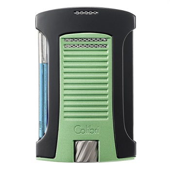 COLIBRI DAYTONA SINGLE JET LIGHTER, BLACK + GREEN