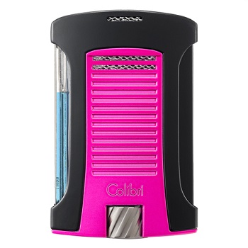 COLIBRI DAYTONA SINGLE JET LIGHTER, BLACK + PINK