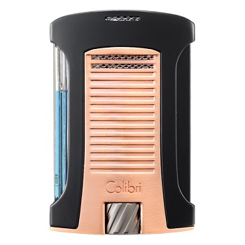 COLIBRI DAYTONA SINGLE JET LIGHTER, BLACK + ROSE GOLD
