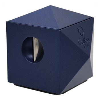 COLIBRI QUASAR TWO-IN-ONE TABLETOP CIGAR CUTTER, METALIC NAVY