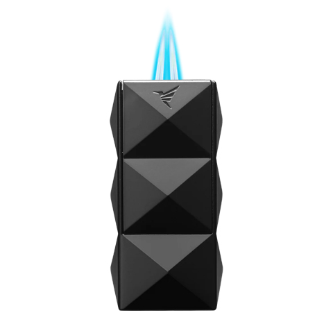 COLIBRI QUASAR II DOUBLE FLAME LIGHTER + PUNCH - BLACK