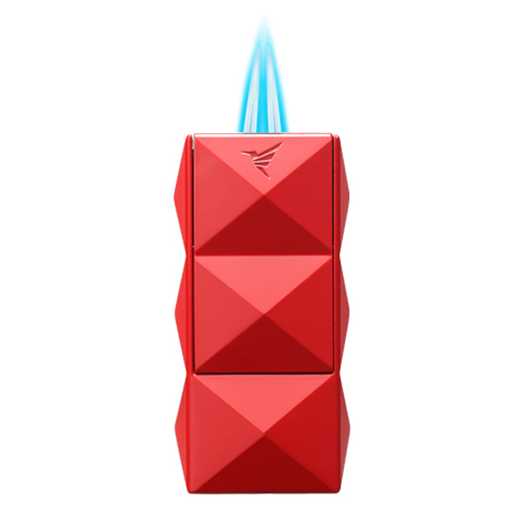 COLIBRI QUASAR II DOUBLE FLAME LIGHTER + PUNCH - RED