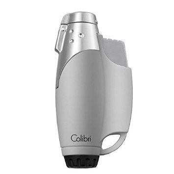 COLIBRI JET SINGLE FLAME SILVER RUBBER & SATIN CHROME LIGHTER