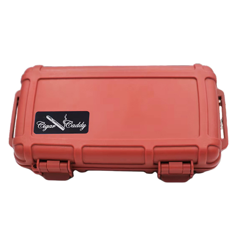 CIGAR CADDY HUMIDOR 5 COUNT RED