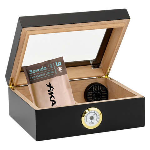 HUMIDOR SUPREME CAPRI GLASSTOP BLACK