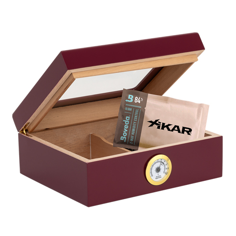 HUMIDOR SUPREME CAPRI GLASSTOP RED - 25CT