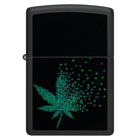 ZIPPO PIXEL CANNABIS DESIGN