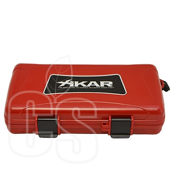 XIKAR TRAVEL HUMIDOR RED: HOLDS 5 CIGARS