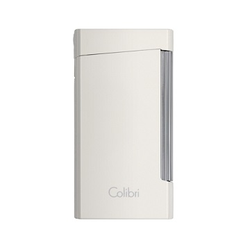 COLIBRI VOYAGER DUAL FLAME LIGHTER, METALIC WHITE