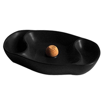 PIPE BLACK ASHTRAY CERAMIC W/KNOCKER