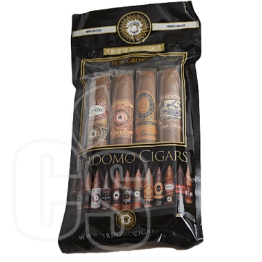 PERDOMO SUNGROWN ASSORTMENT 4 PACK SAMPLER IN HUMIDOR TRAVEL BAG FRESH PACK